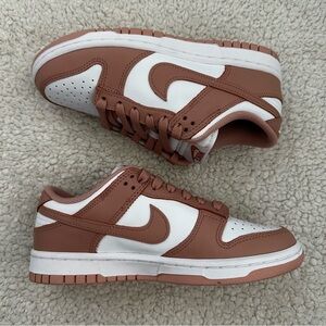 Nike Dunk Low White Dusty Rose Sneakers Women’s Size 6.5 NWOB